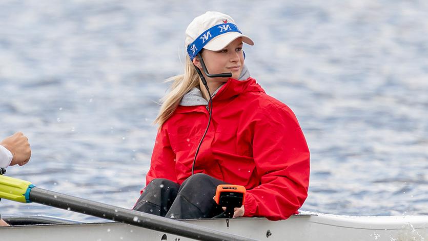 Image of Allie Bohenko rowing at Marist.